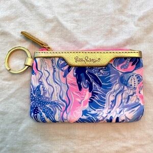 Lilly Pulitzer Pink and Blue Key & Card Holder